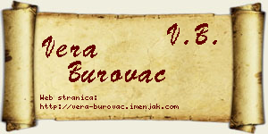 Vera Burovac vizit kartica